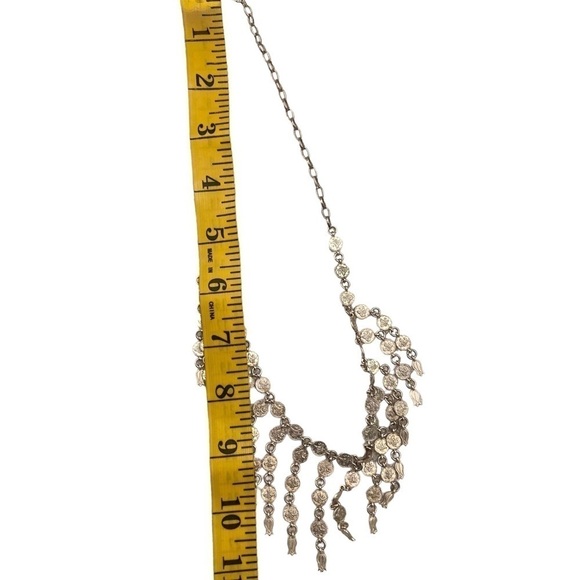 Indian silver tone mini coin necklace delicate - Picture 9 of 10